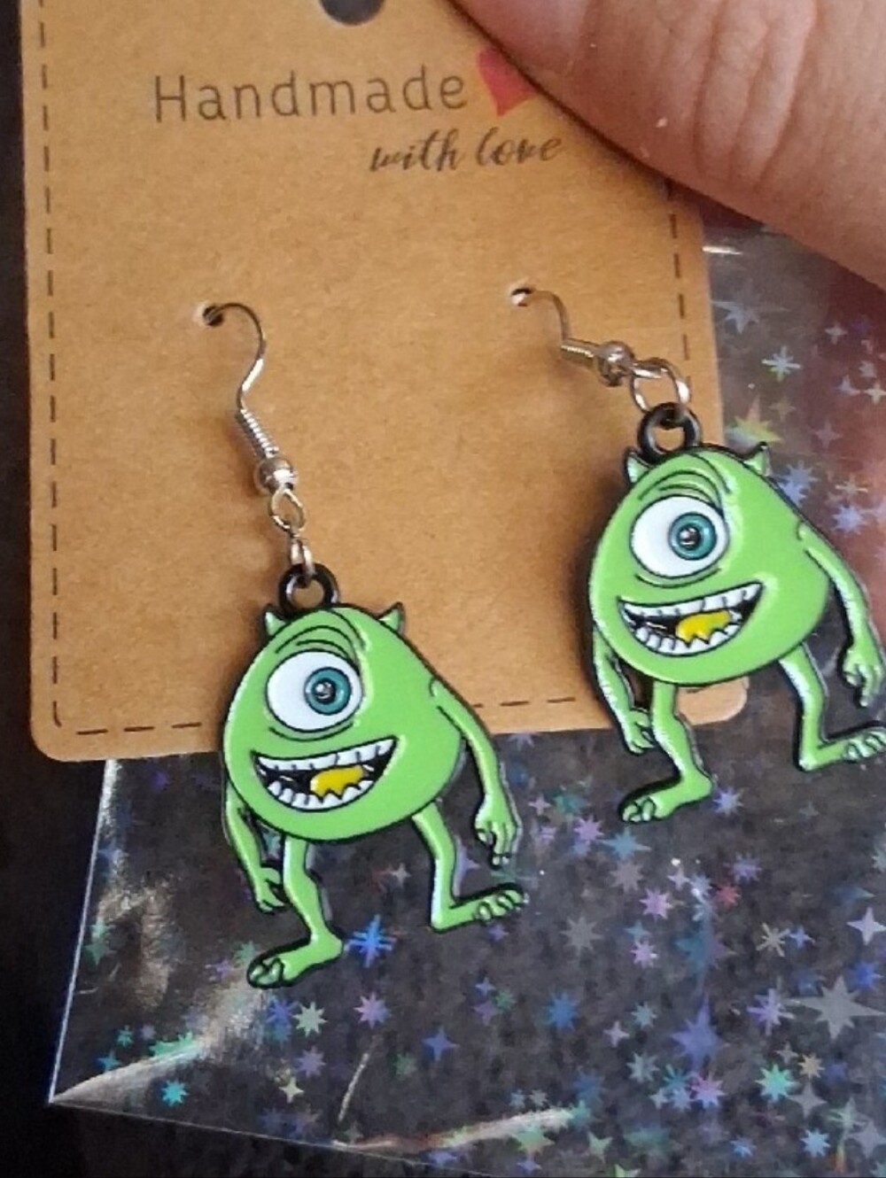 $8 Each Or Bundle 5/$20 Handmade Mike Wazowski Inspired Green Earrings